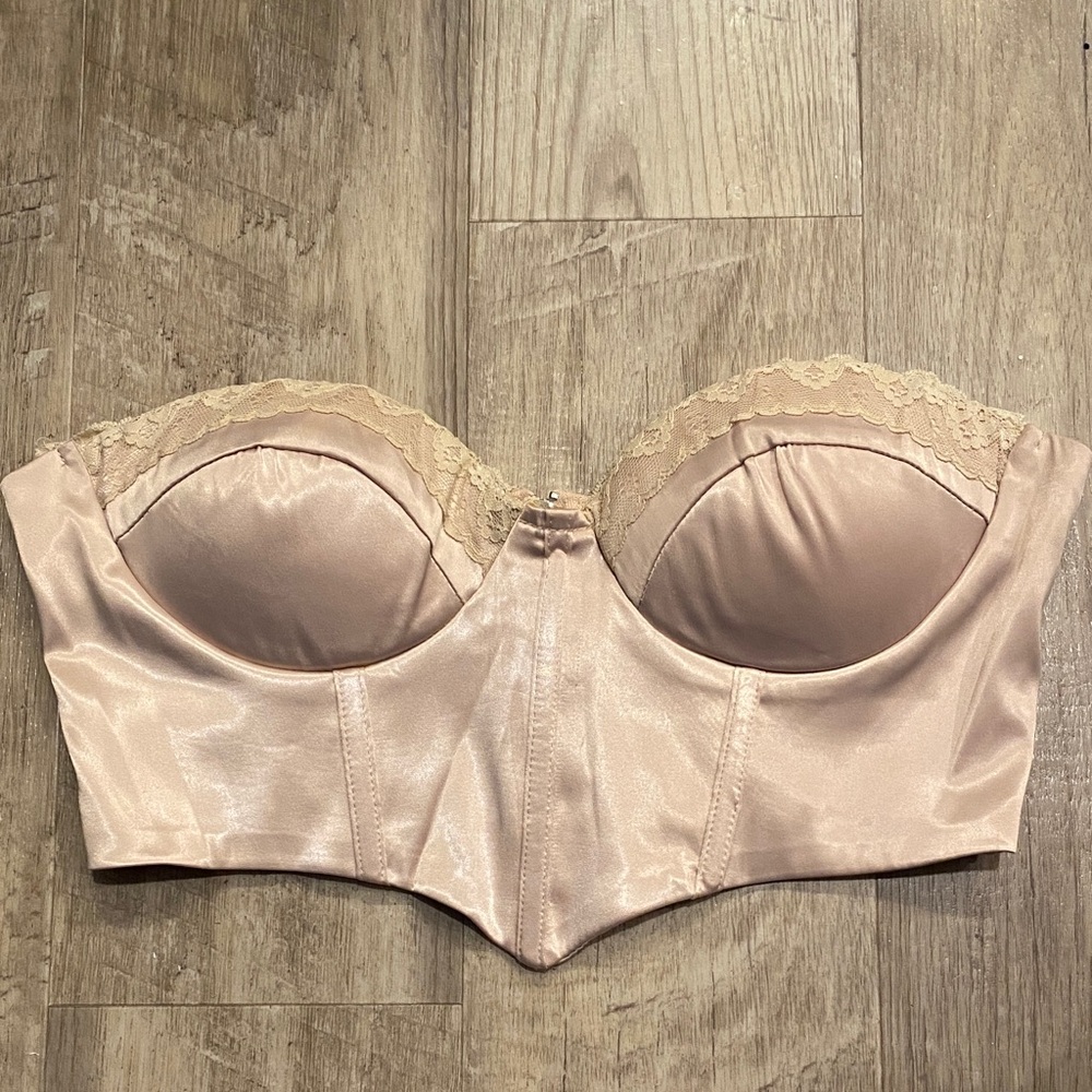Princess Polly Lace Trim Satin Bustier Size 6